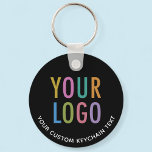 Black Aluminum Keychain Custom Business Logo Round<br><div class="desc">Personalize our round aluminum keychain with your company logo and custom text. It’s lightweight, thin, and waterproof. The diameter of the round keychain is 2 inches. Designed in black and other colours (all colours are customizable). Available in other shapes. No minimum order quantity and no setup fee. All orders are...</div>