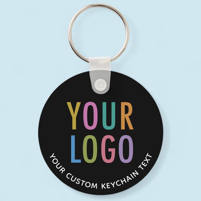 Black Aluminum Keychain Custom Business Logo Round (MISOOK Black Metal Keychain with Logo)