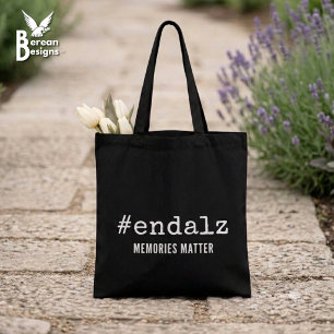 Black Alzheimers Awareness Hashtag End Alz Tote Bag