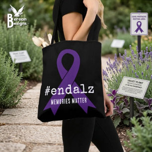 Black Alzheimers Awareness Hashtag End Alz Tote Bag