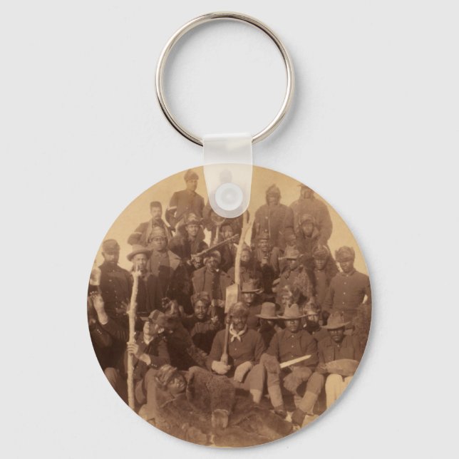 Black American Fighting Cavalry: Buffalo Warriors Keychain (Front)