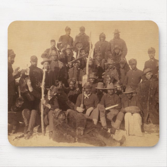 Black American Fighting Cavalry: Buffalo Warriors Mouse Pad (Front)