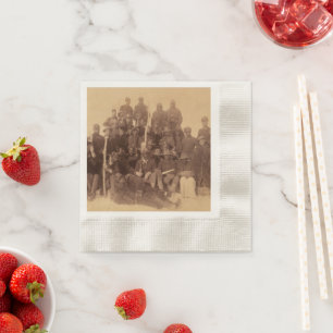 Black American Fighting Cavalry: Buffalo Warriors Napkin