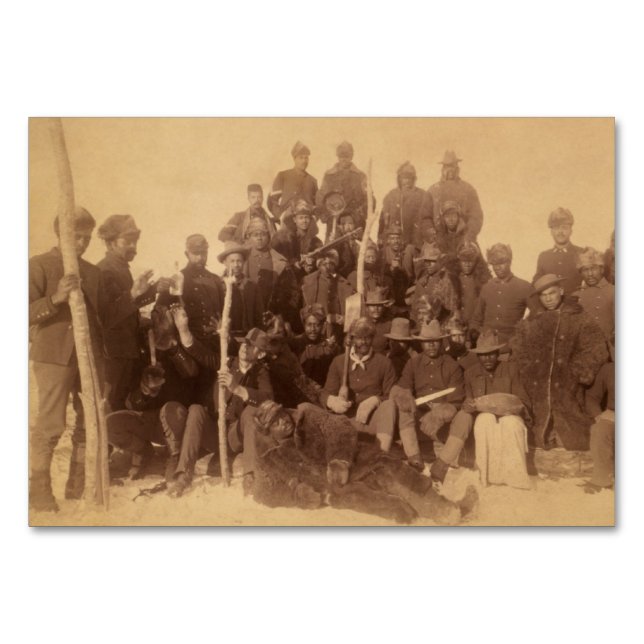 Black American Fighting Cavalry: Buffalo Warriors Table Number (Front)