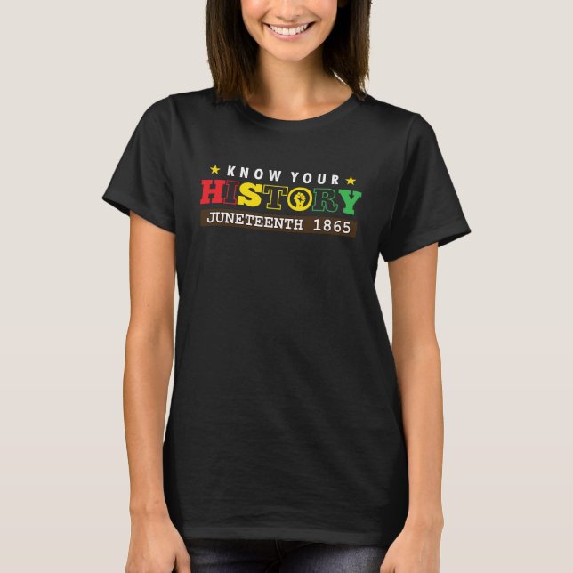 Black American Know Your History 1865 June Freedom T-Shirt (Front)