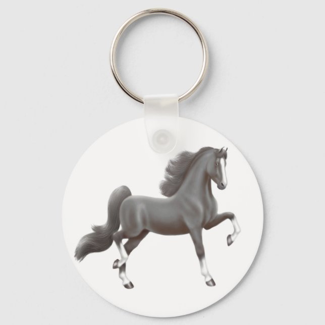 Black American Saddlebred Keychain (Front)