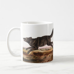Black American Wolf (Canis lupus) Illustration Coffee Mug