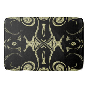 black an gold  bath mat
