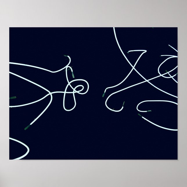 Black an White Modern Abstract Space Customizable Poster (Front)