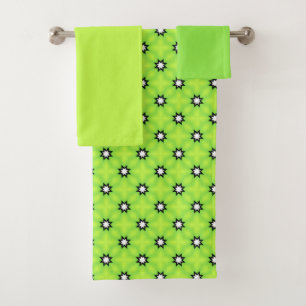 Black an White Stars Bath Towel Set