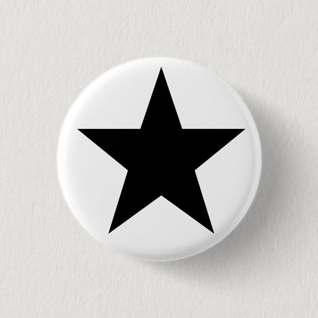 Black Anarchy Star (classic) 1 Inch Round Button (Front)