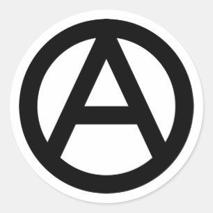 BLACK Anarchy symbol Classic Round Sticker