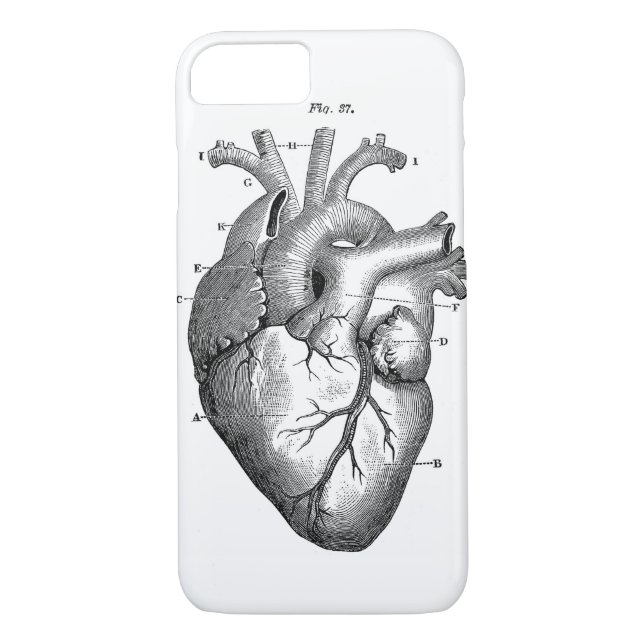 Black Anatomical Heart Case-Mate iPhone Case (Back)