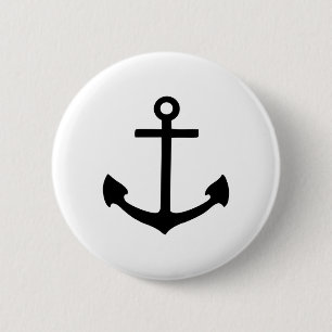 Black Anchor 2 Inch Round Button