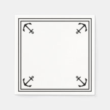 Black Anchors on White Customizable Cocktail