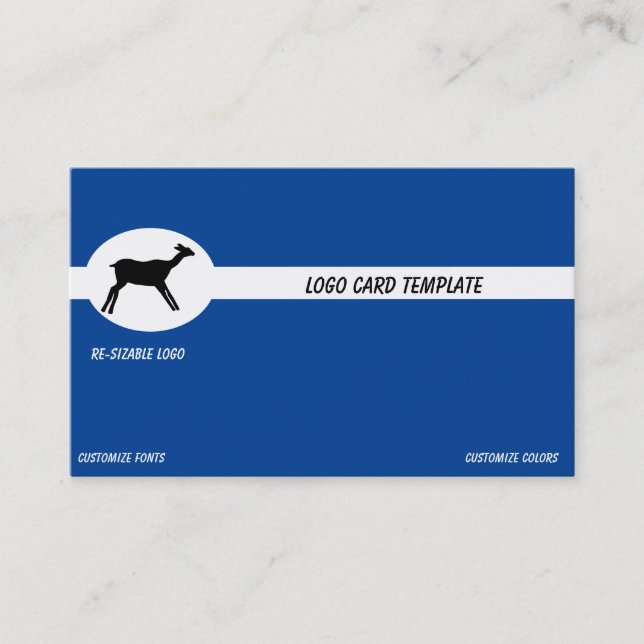 Black Ancient Deer Logo Business Card (Front)