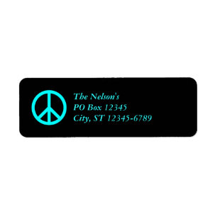 Black and Aqua Peace Symbol