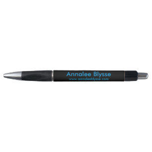 Black and Aqua Promotional Author Pen