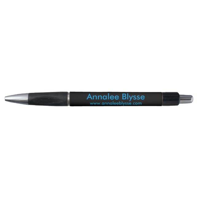 Black and Aqua Promotional Author Pen (Front)