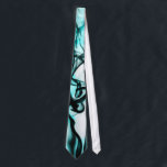 Black and Aqua Teal Abstract Smoke Pattern Tie<br><div class="desc">This cool and trendy black and aqua teal abstract smoke pattern is perfect for the stylish and hip individual. It's modern and unique print is great for many gifts and occasions!</div>