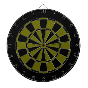 black and army green dartboard