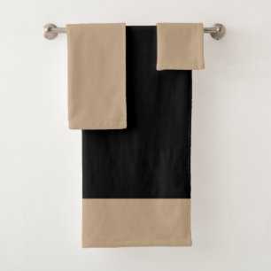 Black And Beige  Bath Towel Set