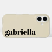 Black and Beige Bold Typography Personalized Name 