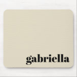 Black and Beige Bold Typography Personalized Name  Mouse Pad<br><div class="desc">Bold Modern Typography Personalized Name Mouse Pad in Black and Beige</div>