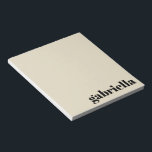Black and Beige Bold Typography Personalized Name  Notepad<br><div class="desc">Bold Modern Typography Personalized Name Notepad in Black and Beige</div>