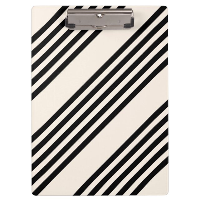 Black and beige five stripe pattern clipboard (Front)