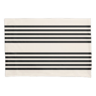 Black and beige five stripe pattern pillowcase