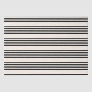 Black and beige five stripe pattern tissue paper