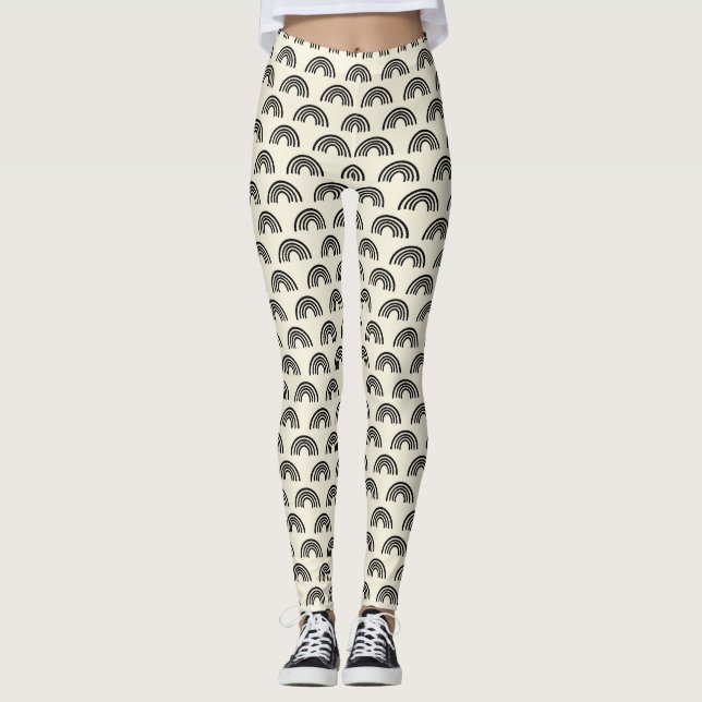 Black and beige  leggings (Front)