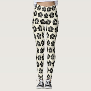 Black and beige leggings