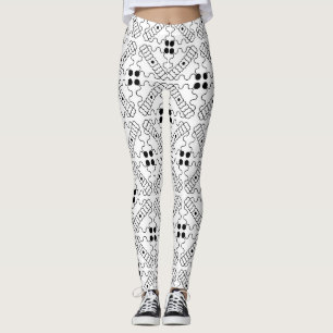 Black and beige leggings