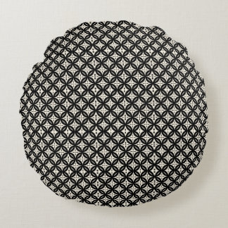 Black and Beige Round Pillow