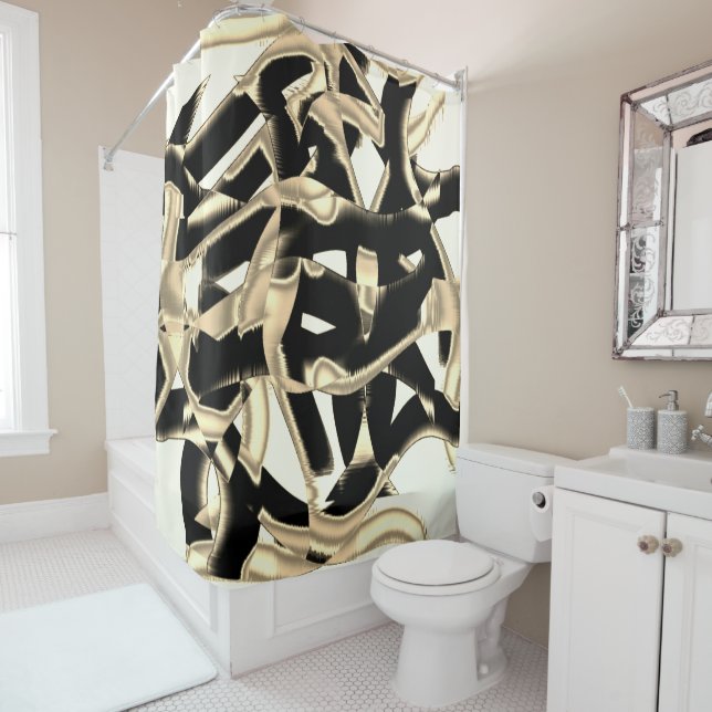 Black and beige scraps, destroyed tapes upon clear (In Situ)