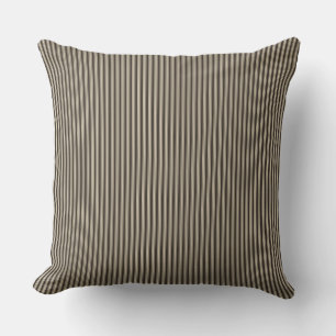 Black and Beige Ticking Stripe Throw Pillow