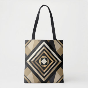 Black And Beige Tote Bag