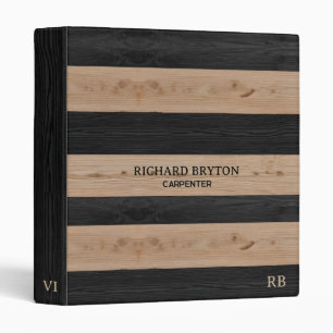 Black and Beige Wood Binder