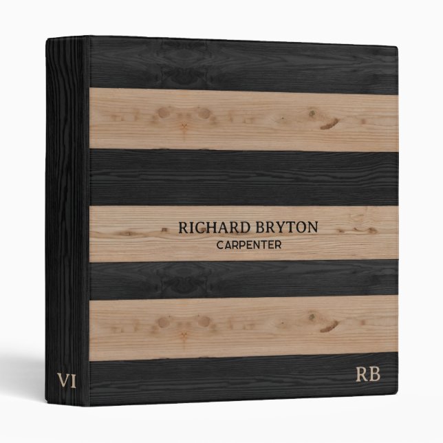 Black and Beige Wood Binder (Front/Spine)