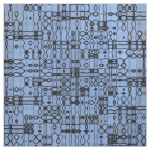 Black and Blue Abstract Lines Fabric
