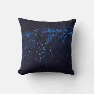 Black and blue abstract painting throw pillow