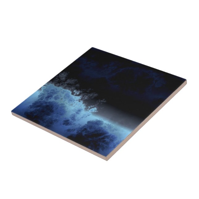 Black and Blue abstract Tile (Side)