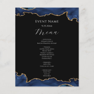 Black and Blue Agate Paint Budget Event Menu
