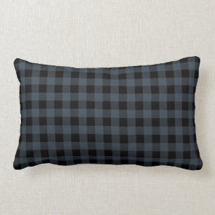 Black and Blue   Buffalo Plaid Lumbar Pillow