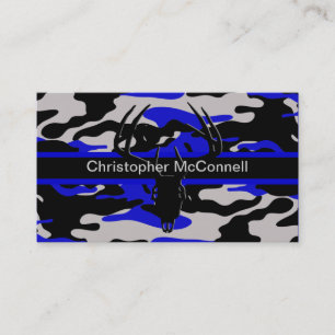 Black and Blue Camo Business Card