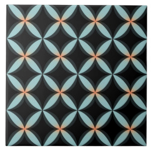 Black and Blue Circles, Seamless Pattern Tile