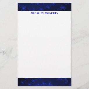 Black and Blue Customizable Stationery