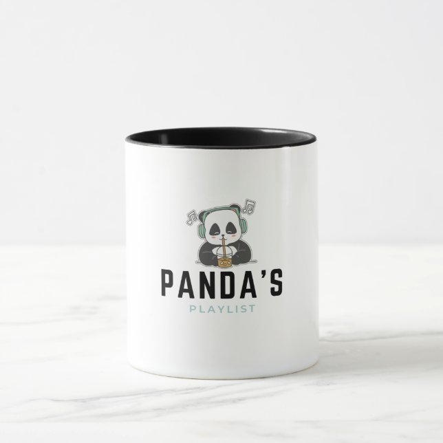 Black and Blue Cute Panda's Playlist Mug (Center)